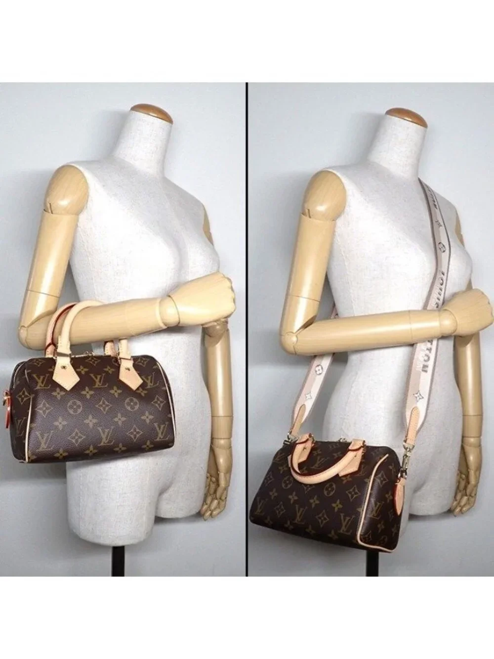 Louis Vuitton Shoulder Bag Speedy Bandouliere 20 Beige Monogram Canvas Vachetta